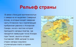 Geografi Algeria: pelepasan, iklim, populasi, mineral